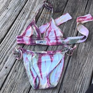 🍀 Lucky Brand Tie-Dyed Halter Top Bikini 🍀